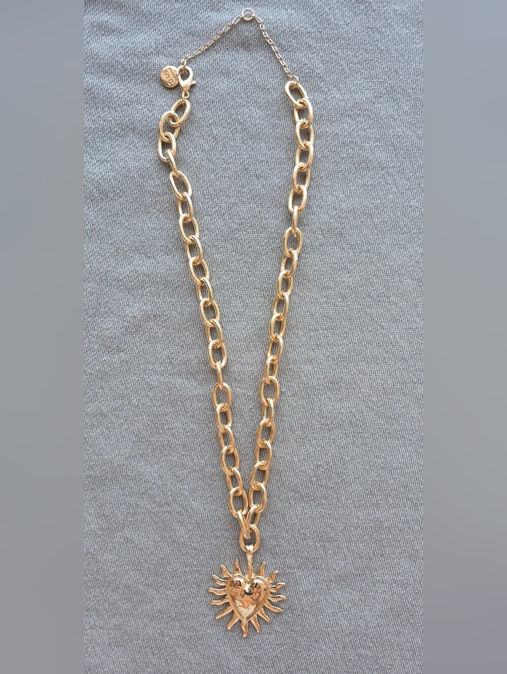 Gold Heart Sun Pendant Chain Necklace - Women’s Gold Jewelry